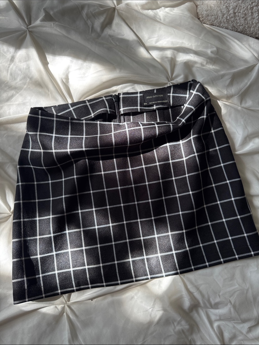 Urban Outfitters Black and White Grid Mini Skirt